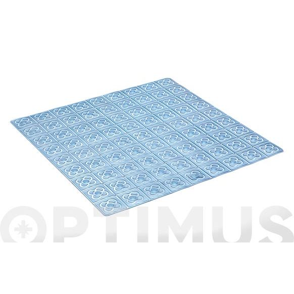 ALFOMBRA BAÑO ANTIDESLIZANTE CON VENTOSAS BCN 54 X 54 CM AGUA