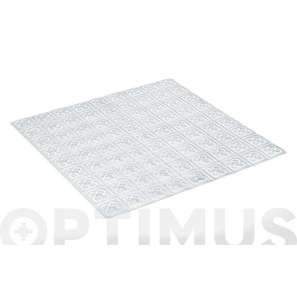 ALFOMBRA BAÑO ANTIDESLIZANTE CON VENTOSAS BCN 54 X 54 CM TRANSLUCIDO