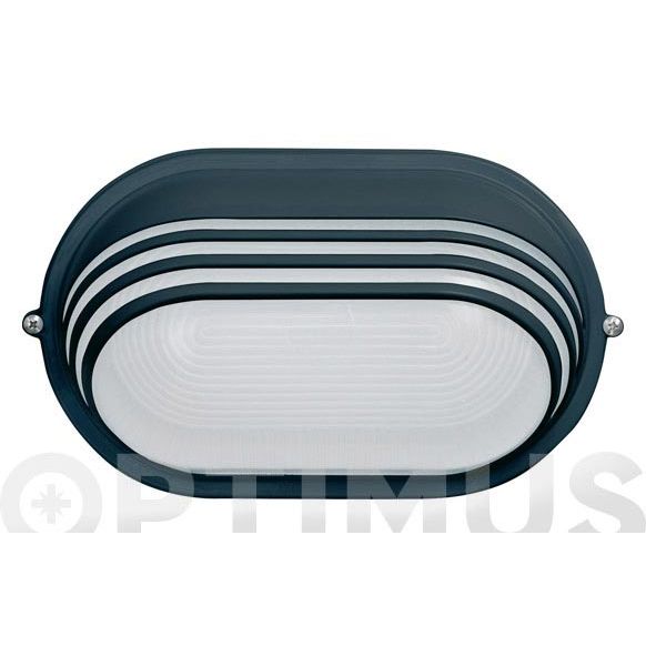 APLIQUE OVAL NEGRO 100W IP54